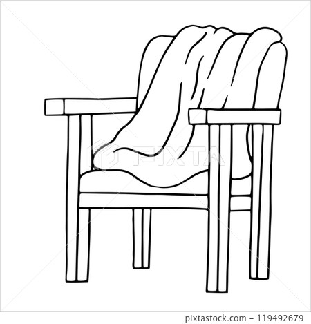 cozy chair vector illustration in doodle style coloring 119492679