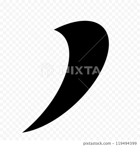 Vector comma icon, quotation marks on a transparent background. The speech bubble icon. Vector comma icon, quotation marks on a transparent background. The speech bubble icon. 119494399
