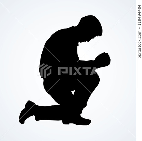 Vector image of the praying person Vector image of the praying person 119494484