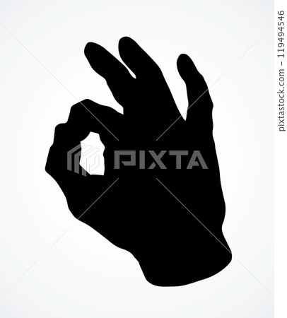 Hand shows OK. Vector drawing Hand shows OK. Vector drawing 119494546