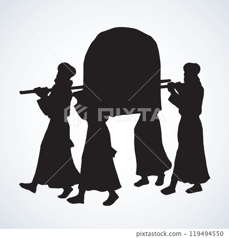 Priests carry the ark. Vector drawing Priests carry the ark. Vector drawing 119494550