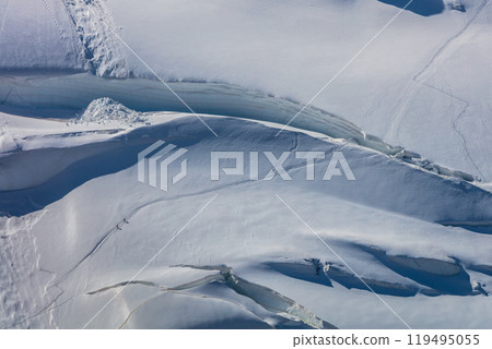 Climbers on the Mont Blanc massif, France 119495055