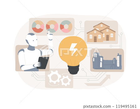 AI-Powered Energy Consumption Analysis abstract concept vector illustration. AI-Powered Energy Consumption Analysis abstract concept vector illustration. 119495161