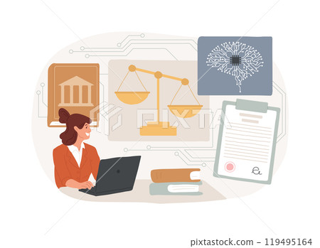 AI-Analyzed Legal Precedent abstract concept vector illustration. AI-Analyzed Legal Precedent abstract concept vector illustration. 119495164