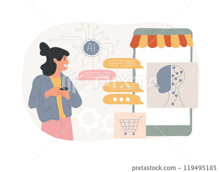 AI-Streamlined Customer Support abstract concept vector illustration. 119495185