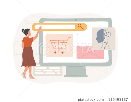 AI-Optimized Search and Navigation abstract concept vector illustration. 119495187