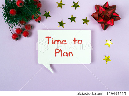 A white sign with the words Time to Plan written on it 119495315