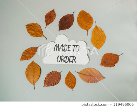 Made to order is the concept of this image 119496006