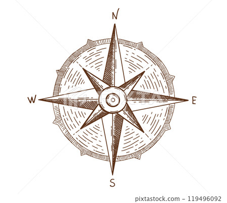 Wind rose hand drawn, vector. Wind rose hand drawn, vector. 119496092