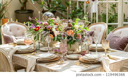 Summer party celebration in the garden, outdoor lounge and countryside house patio decor, English country cottage house design idea Summer party celebration in the garden, outdoor lounge and countryside house patio decor, English country cottage house design idea 119496366