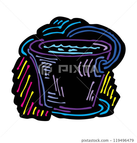 isolated abstract bucket icon set plastic and metallic for different needs vector 119496479