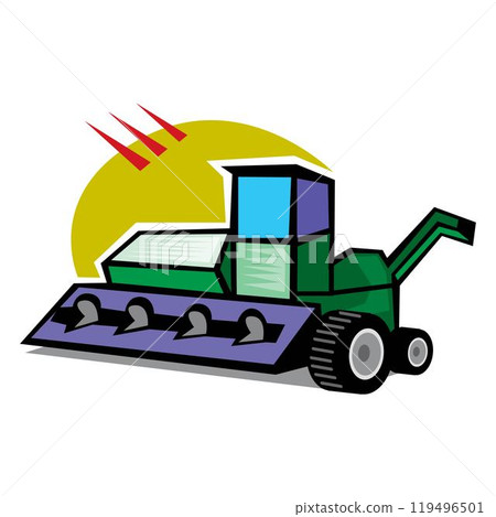 Farm vehicle isometric Combine Harvester tractor isolated illustration Farm vehicle isometric Combine Harvester tractor isolated illustration 119496501