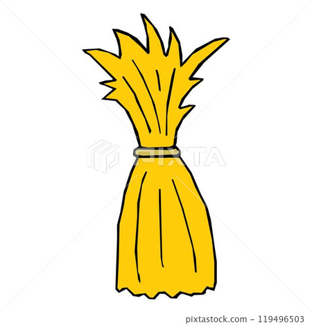 corn haystack in rectangular bundle with ropes, countryside farm agriculture haystack vector 119496503