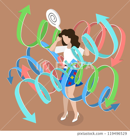 3D Isometric Flat Vector Illustration of ADHD,... - Stock Illustration ...