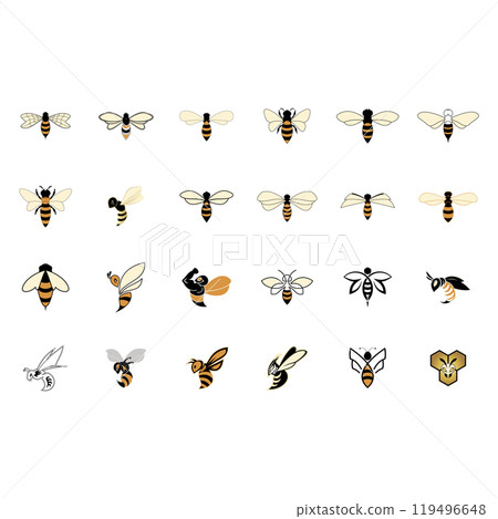 Icon set animal bee logo 119496648