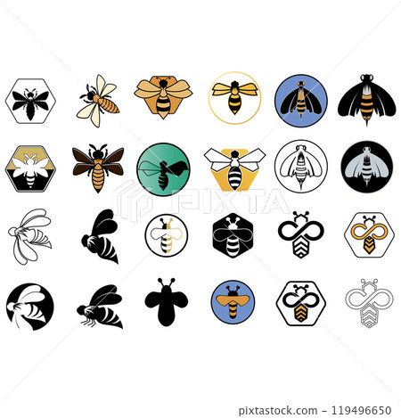 Icon set animal bee logo 119496650