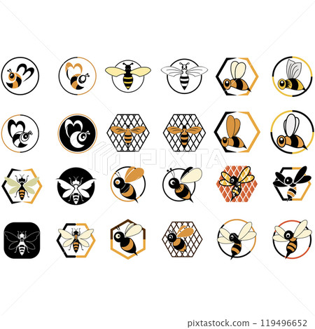 Icon set animal bee logo Icon set animal bee logo 119496652