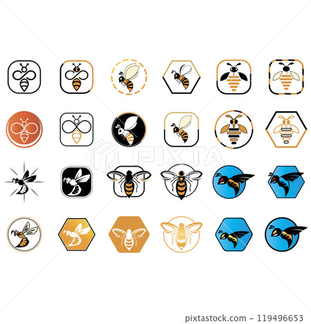 Icon set animal bee logo Icon set animal bee logo 119496653
