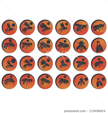 Icon set animal bee logo Icon set animal bee logo 119496654