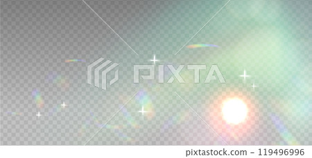 Pink Gold abstract bokeh overlay design. Holiday photo sparkle decoration. Vector elements 119496996