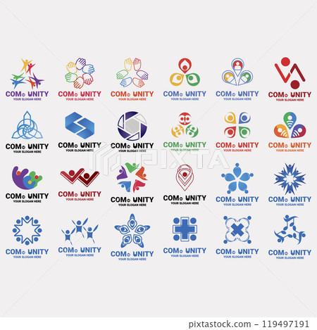 collection of abstract community logos collection of abstract community logos 119497191