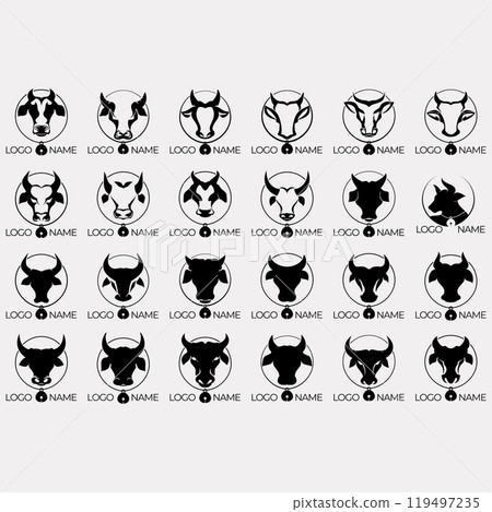 collection of cow logos collection of cow logos 119497235