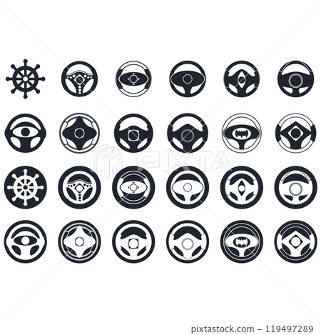 Steering wheel logo vector illustrations 119497289