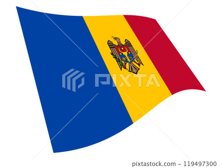 Moldova waving flag graphic with clipping path 119497300
