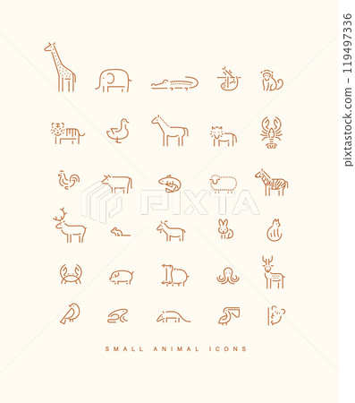 Animals collection set beige 119497336