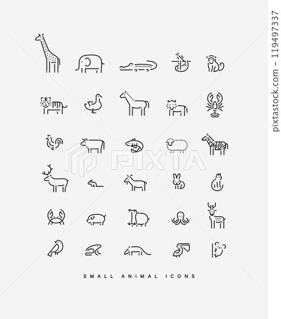 Animals collection set beige 119497337