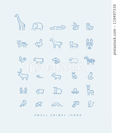 Animals collection set beige 119497338