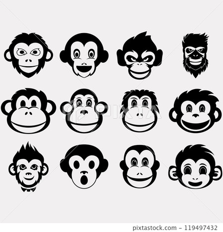 collection of monkey logo 119497432