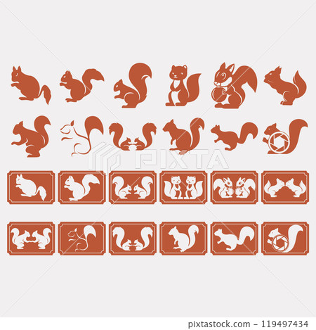 collection of squirrel logos 119497434
