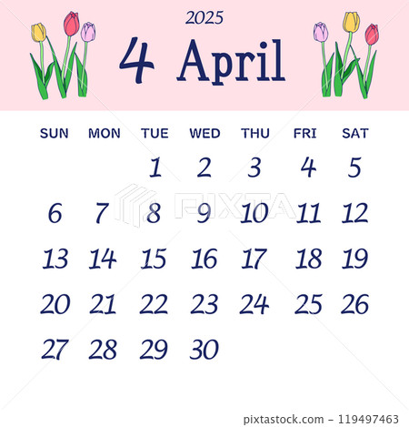 Calendar for April 2025 starting on Sunday Calendar for April 2025 starting on Sunday 119497463