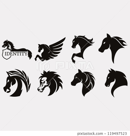 Horse icon set-插圖素材 [119497523] - PIXTA圖庫