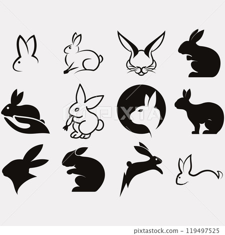 collection of rabbit logos 119497525