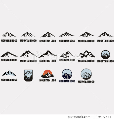 collection of mountain logos collection of mountain logos 119497544