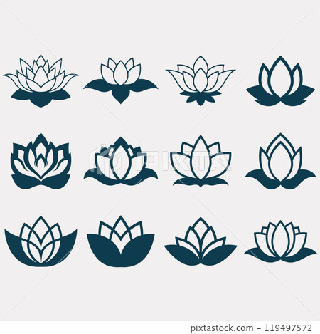 collection of lotus flower logos collection of lotus flower logos 119497572