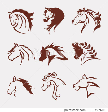 Horse icon set Horse icon set 119497603