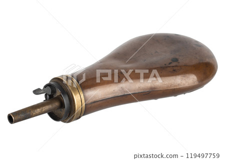 Old gunpowder flask 119497759