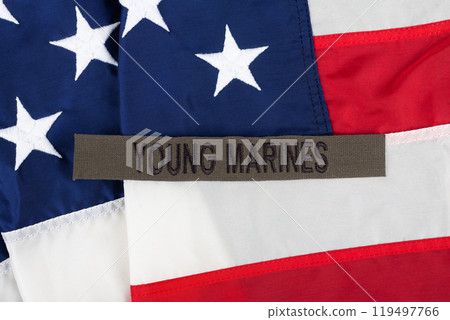 U.S. YOUNG MARINES Branch Tape on national USA flag U.S. YOUNG MARINES Branch Tape on national USA flag 119497766