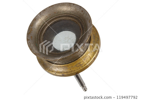 Vintage nautical tripod magnifying glass for reading map. 119497792