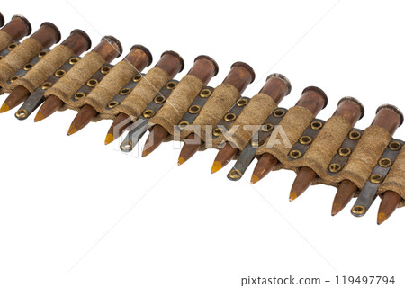 Machine Gun Canvas Belt with Ammunition 119497794