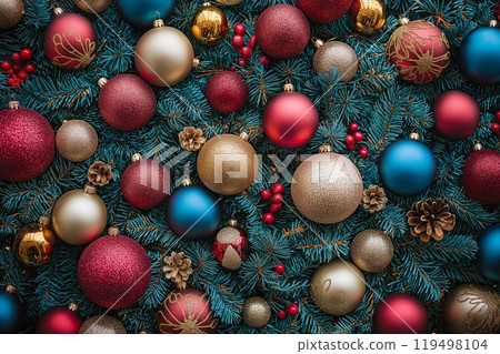 Colorful artwork Christmas background 119498104
