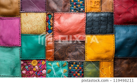 india leather background patchwork 119498211