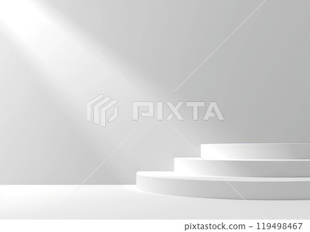 A bright white room featuring a window and a distinct shadow on the floor 119498467