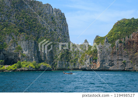 Island from Thale Waek, Koh Phi Phi Islands. Island from Thale Waek, Koh Phi Phi Islands. 119498527