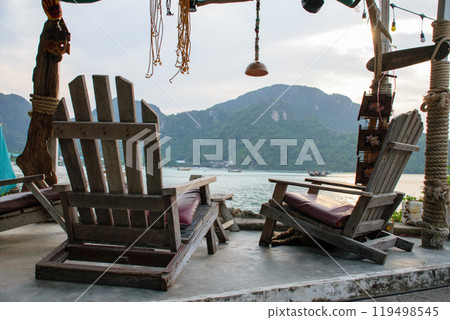 Terrace for relax with views at Koh Phi Phi Islands. Terrace for relax with views at Koh Phi Phi Islands. 119498545