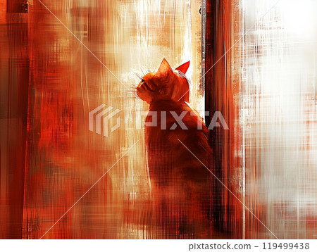 A digital illustration of abstract orange cat A digital illustration of abstract orange cat 119499438