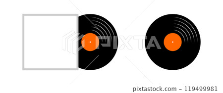Removing vinyl record plate from the empty cover. LP or long play music disc isolated on white background. New single or song album concept. 60s 70s 80s nostalgia theme. Vector flat illustration Removing vinyl record plate from the empty cover. LP or long play music disc isolated on white background. New single or song album concept. 60s 70s 80s nostalgia theme. Vector flat illustration 119499981